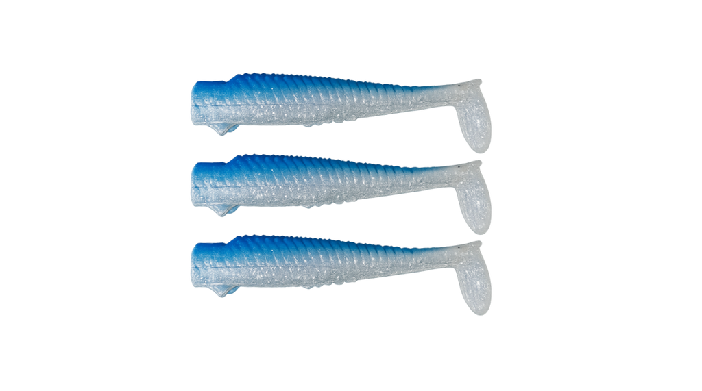 Corps souple RAVAGER x3 PACK bleu  - leurre souple pêche thon méditerrané