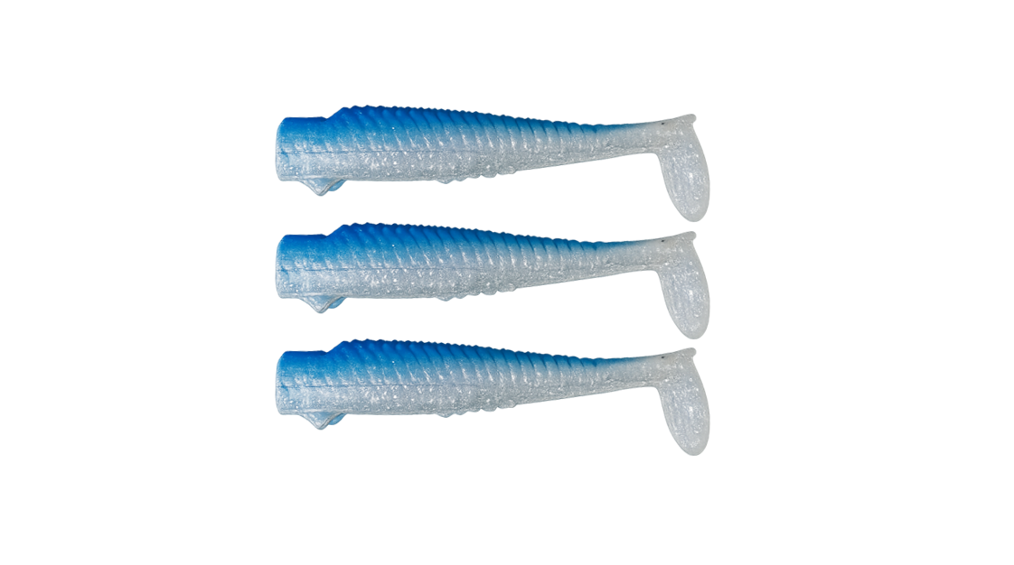 Corps souple RAVAGER x3 PACK bleu  - leurre souple pêche thon méditerrané