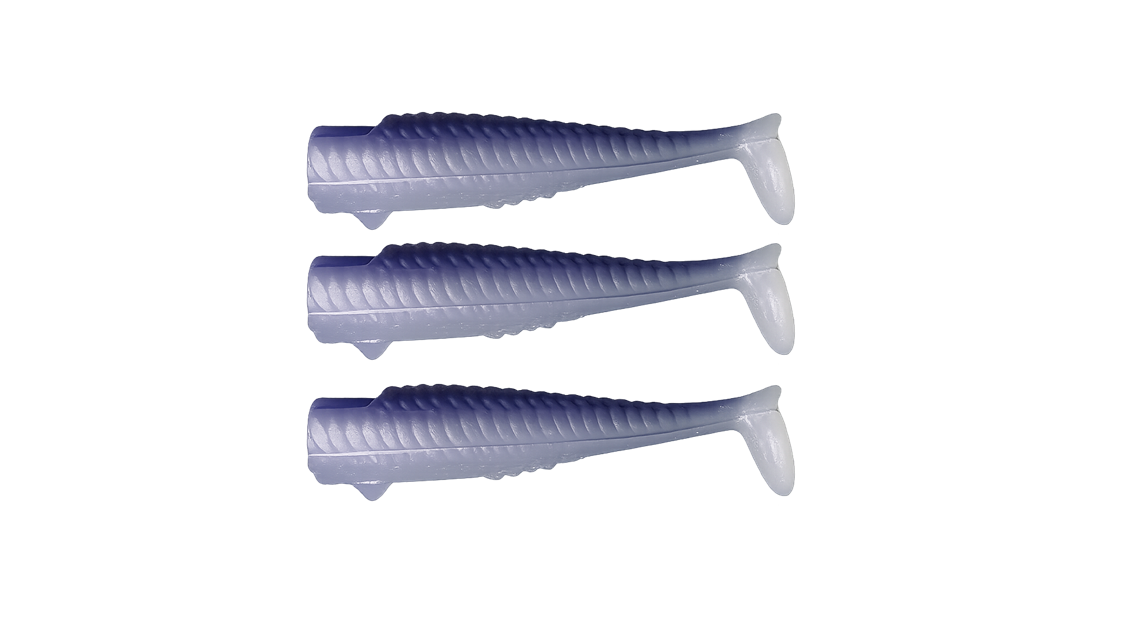 Corps souple RAVAGER x3 PACK bleu violet sardine  - leurre souple pêche thon méditerrané