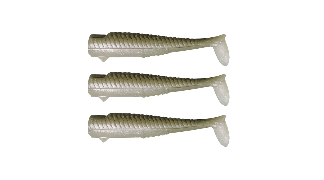 Corps souple RAVAGER x3 PACK khaki  - leurre souple pêche thon méditerrané