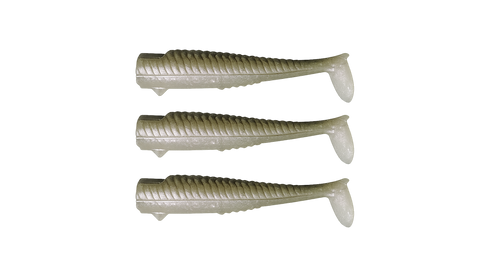 Corps souple RAVAGER x3 PACK khaki  - leurre souple pêche thon méditerrané